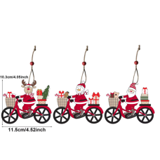 Set 3 decoratiuni de Craciun, din lemn, cu sistem de agatare in Brad Set 3 decoratiuni de Craciun, din lemn, cu sistem de agatare in Brad